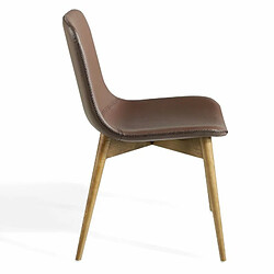 Avis Angel Cerda Chaise en simili cuir et bois noyer