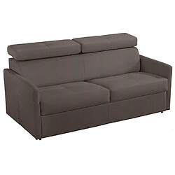 Inside 75 Canapé lit 3 places MONTMARTRE en microfibre marron couchage 140cm convertible express MATELAS 18CM