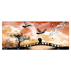 EPIKASA Impression sur Toile Pont des Amoureux, Orange, Polyester, 100x3x70 cm