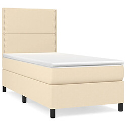 vidaXL Sommier à lattes de lit avec matelas Crème 80x200 cm Tissu