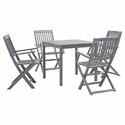 Maison Chic Mobilier à dîner 5 pcs de jardin - Ensemble table et chaises d'extérieur - Salon/Mobilier de jardin classique Bois d'acacia massif Gris -MN94352