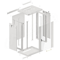 Armoire rack 19 murale 18U F450 FlatPack couleur blanc RAL7035 Lanberg WF01-6418-10S