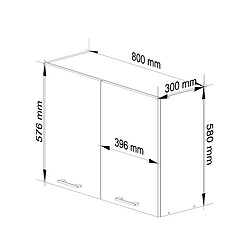 Avis AKORD Meuble de cuisine haut corps Blanc, façade Blanc 80x58x30 cm