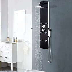 vidaXL Panneau de douche Verre 25 x 44,6 x 130 cm Noir