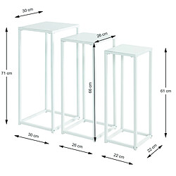 Pegane Lot de 3 porte-plantes coloris blanc pas cher
