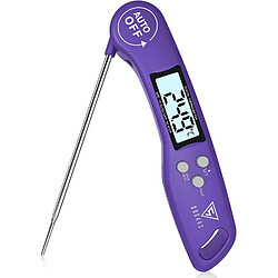 Vendos85 Thermometre Cuisine avec écran LCD pour Viande, BBQ, Steak, Huile, Lait, Vin violet