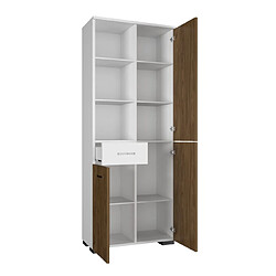 EPIKASA Armoire à Usages Multiples Afra, Noyer, Panneau d'Aggloméré Mélaminé, 60x35x173 cm pas cher