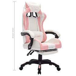 vidaXL Fauteuil de jeux vidéo avec LED RVB Rose et blanc Similicuir pas cher