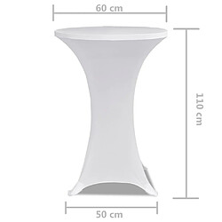 Acheter vidaXL Housses élastiques de table Ø 60 cm Blanc 2 pcs