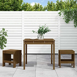 Maison Chic Table de bistro et chaises d'extérieur 3 pcs,Ensemble de bistro de jardin pour relax marron miel bois pin massif -GKD669717