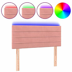 Maison Chic Tête de lit scandinave à LED,meuble de chambre Rose 90x5x78/88 cm Velours -MN30947