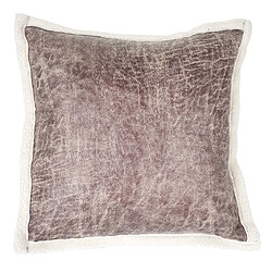 Mendler Coussin de décoration, aspect daim, coussin avec bourrage, marron aspect toison, 45x45cm