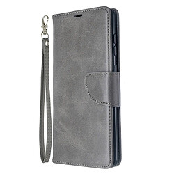 Wewoo Housse Coque Pour Galaxy A71 Retro Lambskin Texture Pure Color Horizontal Flip PU en cuir avec support et fentes cartes et portefeuille et lanière gris