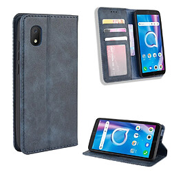 Etui en PU style vintage bleu pour votre Alcatel 1B (2020)/1A (2020)