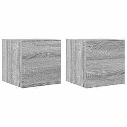 vidaXL Meubles TV muraux 2 pcs Sonoma gris 30,5x30x30 cm