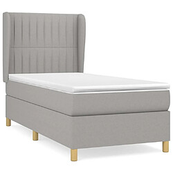 Maison Chic Lit Adulte - Lit simple Lit à sommier tapissier avec matelas moelleux - Meuble de Chambre - Gris clair 80x200 cm Tissu -MN90697