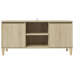 Acheter vidaXL Meuble TV avec pieds en bois massif Chêne sonoma 103,5x35x50 cm