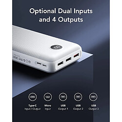 Acheter SANAG Batterie Externe 30000Mah, Batterie Portable Charge Rapide Pd 20W , Power Bank Usb C Avec 4 Sorties Et 2 Entrées Pour Iphone 14 12 Samsung S21 S20 S22 Huawei Xiaomi Ecc (Blanc)