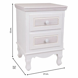 Table de Nuit Alexandra House Living Blanc 33 x 53 x 37 cm pas cher