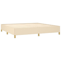 Avis vidaXL Cadre de lit sans matelas crème 200x200 cm tissu