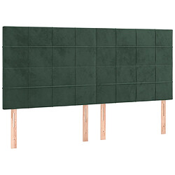 vidaXL Têtes de lit 4 pcs Vert foncé 100x5x78/88 cm Velours