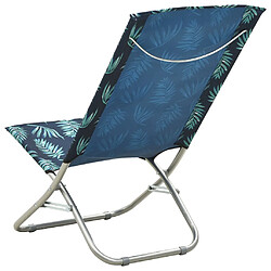 Acheter vidaXL Chaises de plage pliables lot de 2 Motif de feuilles Tissu