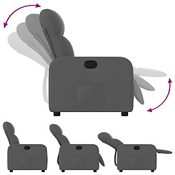 Avis vidaXL Fauteuil inclinable Gris foncé Tissu