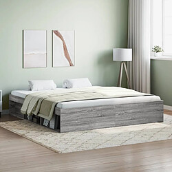 Vidaxl Cadre de lit sonoma gris 180x200 cm super king