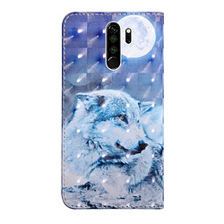 Avis Etui en PU impression de motif de décor spot lune et loup pour votre Xiaomi Redmi Note 8 Pro