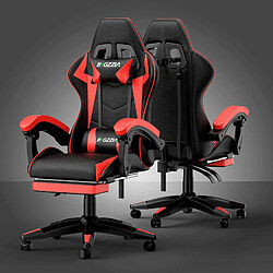 RATTANTREE Chaise de Gaming avec Repose-Pied, Chaise Gaming Racing, Dossier Inclinable à 155, Avec support lombaire, Fauteuil gamer Ergonomique, Siege Gaming avec Appui-tête, Noir Rouge pas cher