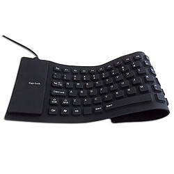 Totalcadeau Clavier silicone flexible USB noir