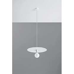 Luminaire Center Suspension Flavio Acier blanc 1 ampoule 105cm