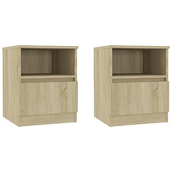 Maison Chic Lot de 2 Tables de chevet - Tables de Nuit Chêne sonoma 40x40x50 cm Aggloméré