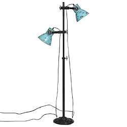 Avis vidaXL Lampadaire 25 W bleu délavé 25x25x90/140 cm E27