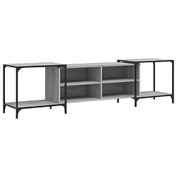 vidaXL Meuble TV sonoma gris 203x37x50 cm Bois d'ingénierie