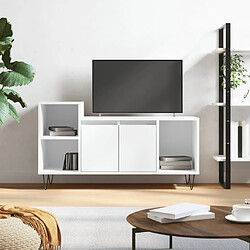 Maison Chic Meuble TV scandinave - Banc TV pour salon Blanc 100x35x55 cm Bois d'ingénierie -MN48598