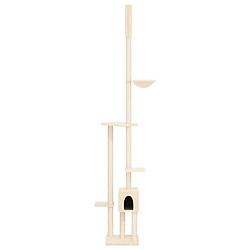 vidaXL Arbre à chat du sol au plafond Crème 258,5-284,5 cm