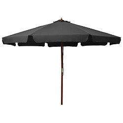 Maison Chic Parasol Jardin | Parasol avec mat en bois 330 cm Anthracite - GKD59091