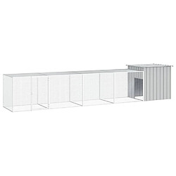 vidaXL Cage pour poules Gris 500x91x100 cm Acier galvanisé