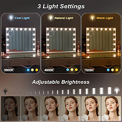 Avis FENCHILIN Bluetooth Miroir de maquillage 58x46cm LED Sur pied Blanc