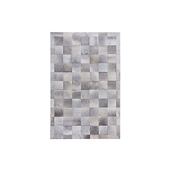 Beliani Tapis gris avec motif quadrillé 140 x 200 cm ALACAM pas cher