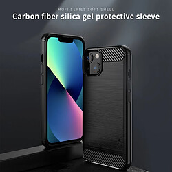 Coque en TPU MOFI anti-rayures, texture en fibre de carbone noir pour votre iPhone 13 mini 5.4 pouces