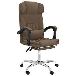 vidaXL Fauteuil de massage inclinable de bureau Marron Tissu