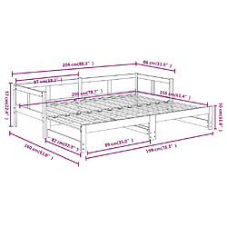 vidaXL Lit coulissant sans matelas bois de pin solide 2x(80x200) cm pas cher