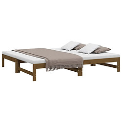 Avis Maison Chic Lit d'appoint Marron miel 2x(90x190)cm,Lit coulissant Lit de repos Bois de pin massif -GKD40345