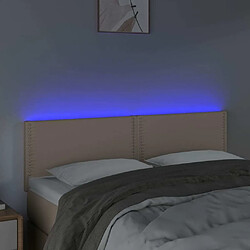 Avis Maison Chic Tête de lit moderne à LED lumineuse pour chambre - Décoration de lit Cappuccino 144x5x78/88 cm Similicuir -MN99805