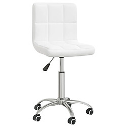 vidaXL Chaise pivotante de salle à manger Blanc Similicuir 