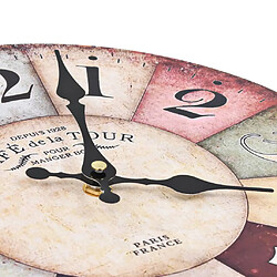 Avis vidaXL Horloge murale vintage Colorée 30 cm