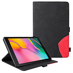 Etui en PU bicolore avec support et porte-carte noir pour votre Samsung Galaxy Tab A 8.0 (2019)/T290/T295