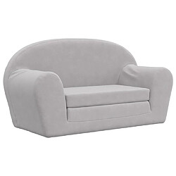 Maison Chic Canapé-lit convertible 2 places, Clic-Clac pour enfants gris clair peluche douce -GKD29147